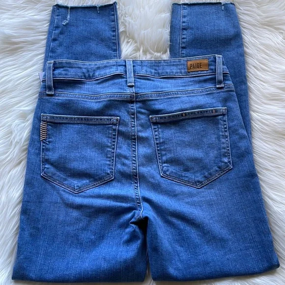 PAIGE Hoxton Crop Distressed Hem Jean - Picture 4 of 8
